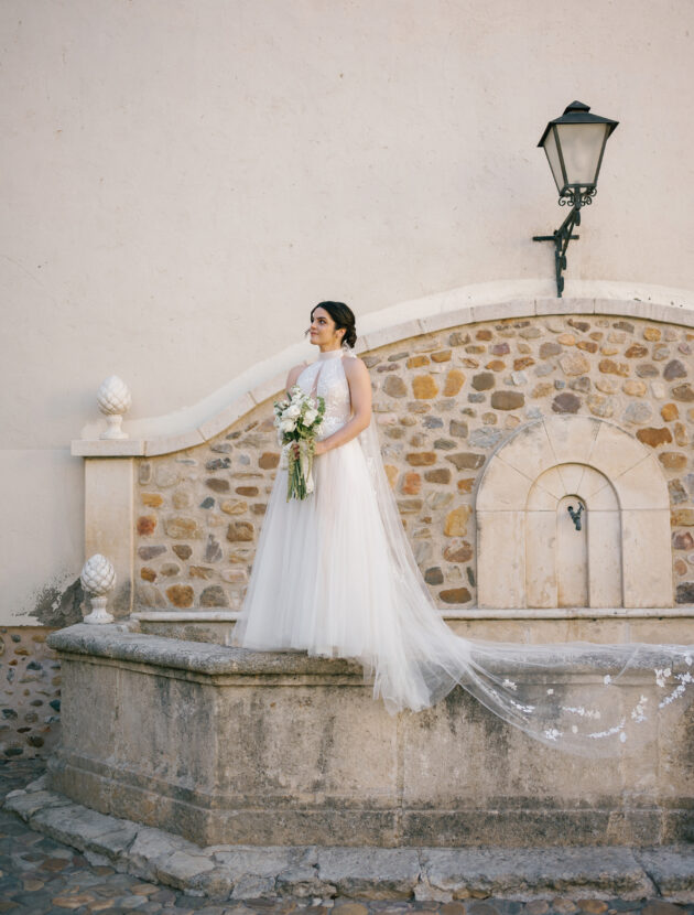 A-lijn trouwjurk met halter neklijn