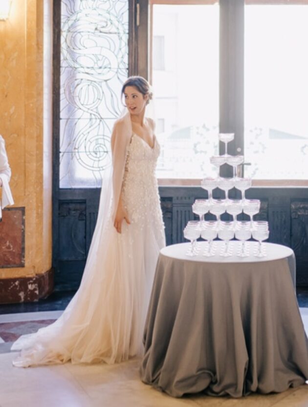 Designer jurk met lage rug van Alexandra Grecco