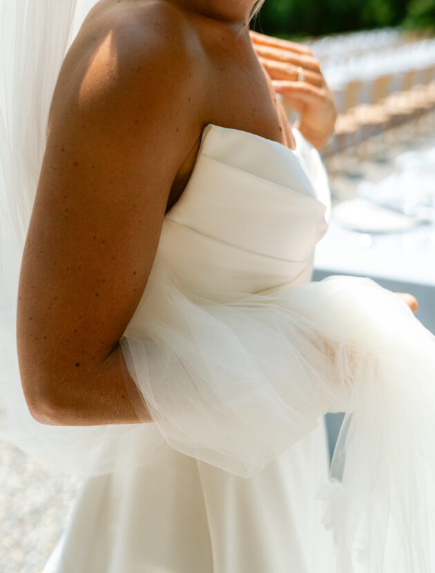 Strapless satijnen trouwjurk van Pronovias