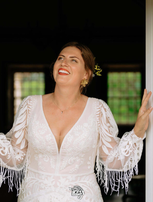 Bohemian A-lijn trouwjurk van Dama Couture