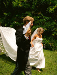 Strapless satijnen trouwjurk van Pronovias