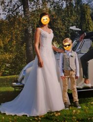 Prachtige organza Ladybird bruidsjurk/trouwjurk in ivoor