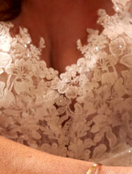 Lillian West 66240 – bohemian A-lijn trouwjurk met illusion hals, 4 uur gedragen