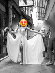 Trouwjurk silhouette Empire. merk Bianco even.to