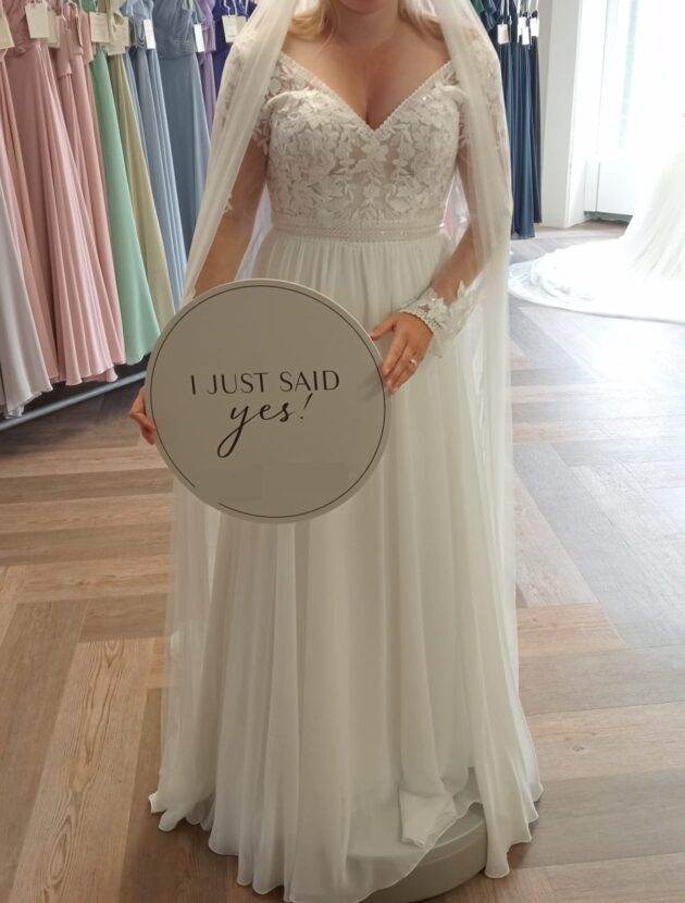 Trouwjurk bohemian A-lijn