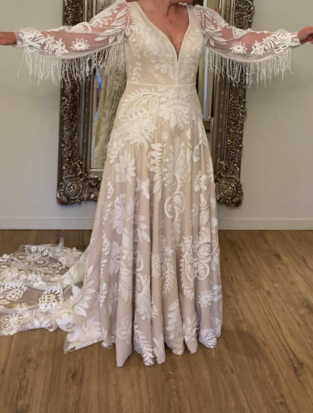 Bohemian A-lijn trouwjurk van Dama Couture