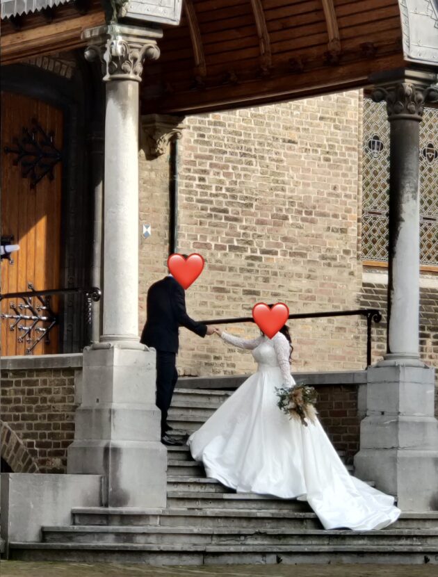 Prinses trouwen jurk met lange mouwen