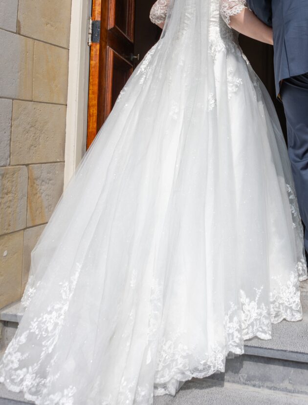Prinsessen trouwjurk met mouwen