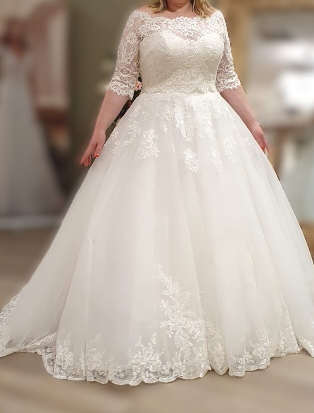 Prinsessen trouwjurk met mouwen